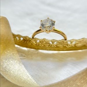 Vintage 2k CZ Solitaire Ring Stunning & Sparkly!